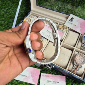 Montre automatique Moissanite VVS entièrement pavée, boîtier carré en or et argent bicolore, montre de luxe à cadran romain pour homme - Product Image 5