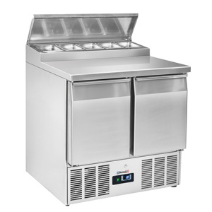 Refrigerador de Dos Puertas Saladette 5 GN 1/6, Refrigerador de Lado a Lado para un Almacenamiento Conveniente de Alimentos - Product Image 1