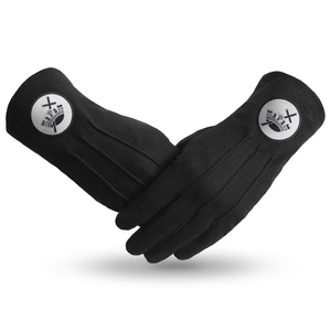 Guantes de Caballeros Templarios Algodón puro con parche blanco y negro Guantes versátiles y atractivos Tela profesional de algodón auténtico - Product Image 1