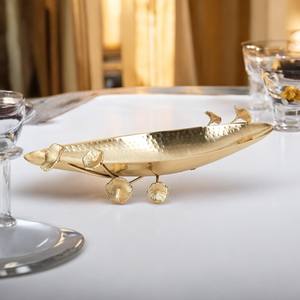 Tazón para servir con forma de barco de acero inoxidable y aluminio Tazón de producto de la más alta calidad para servir frutas secas - Product Image 1