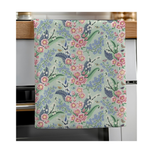 Juego de paños de cocina florales de algodón 40x60cm 180GSM 200TC con botón y presilla para colgar, paño de té OEKO-TEX, bajo MOQ, OEM, ODM, India, B2B, al por mayor - Product Image 6