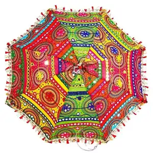 Bohemian Design Indian High Quality Traditional Indian Designer Rajasthani Parasol Decorative Umbrellas Home Decoration