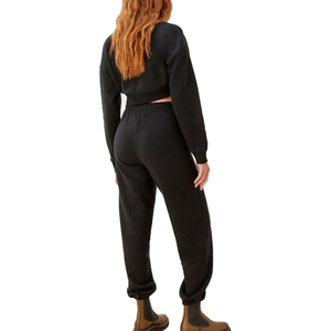 Conjunto Deportivo de Invierno para Mujer, Ecológico, 100% Algodón, OEM ODM, Talla y Logotipo Personalizables, 2 Piezas con Top Corto y Pantalones Largos - Product Image 6