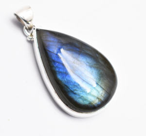 Pendentif en labradorite bleue, argent sterling 92,5 (vente en gros), pendentif en argent pur à feu bleu, cadeau de Noël - Product Image 6