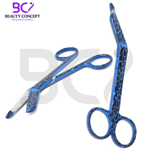 กรรไกรผ่าตัดผ้าพันแผลสำหรับผ่าตัดสีฟ้าสีดำ - Product Image 5