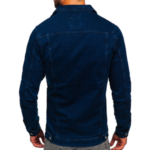 Vente en gros de vêtements décontractés pour la saison automne-hiver Veste en jean oversize pour hommes style de rue manteau boutonné avec logo à l'avant - Product Image 6