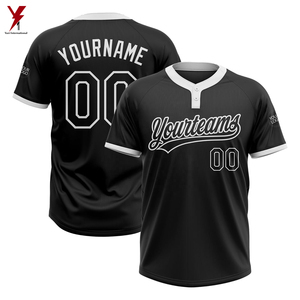 New Style Colors Baseball Jersey Two Button Your Best Choice Sportswear Two Button Baseball Jersey Half Sleeve - Product Image 3