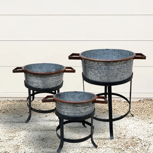 Jardinières en métal faites à la main pour la décoration de jardin d'hôtel et de restaurant à la maison disponibles en grandes petites tailles prix en vrac design de pot de fleur - Product Image 5