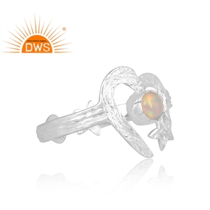 Best Selling Fine <b>Sterling</b> <b>Silver</b> Natural Ethiopian Opal Gemstone <b>Adjustable</b> <b>Ring</b> Custom Jewelry Manufacturer - Product Image 3