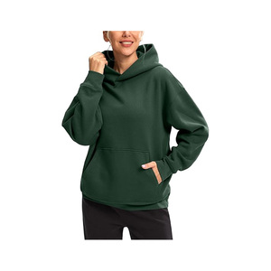 100% coton pulls unis à manches longues femmes surdimensionné haut court sweat recadrée chaud solide mode sweat - Product Image 3