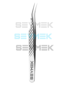 Pinzas profesionales para recoger pestañas con punta de fibra, ranuras antideslizantes, pinzas de volumen de pestañas, aplicador de pestañas de Sevmek Surgical - Product Image 1