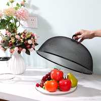 Cloche alimentaire en maille de fer noir anti-mouches pour table de cuisine et buffet