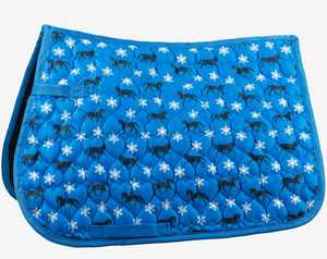 Vente chaude Premium Confortable Bleu Anglais Selle Cheval Motif Pad Coton/Polyester avec Mousse Souple pour Équitation - Product Image 1