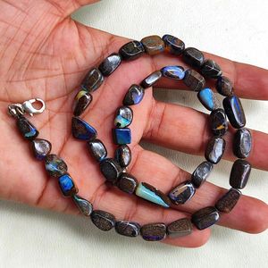 Collier de perles d'opale de feu naturelle, artisanat, tons terre bruts, certifié IGI, style tendance pour l'expression de bijoux traditionnels - Product Image 3