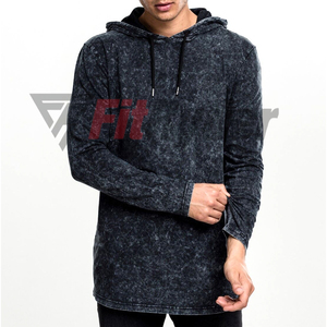 Haute qualité séchage rapide lavé à l'acide sweats à capuche surdimensionnés personnalisé brodé fermeture éclair respirant tissu tricoté hiver manteau à capuche OEM - Product Image 1