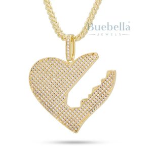 Conjunto de collar 'Key Love' de pareja | Joyas con colgante de llave de corazón a juego | Regalo romántico de moissanita estilo hip hop chapado en oro/plata - Product Image 2