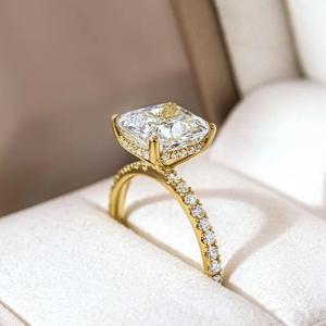 IGI Cushion Lab Creado Anillo de diamantes 10K Oro blanco Boda y anillo de compromiso o banda con material principal de oro de 14K - Product Image 3