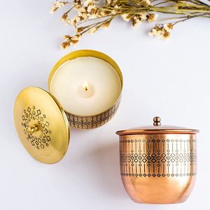 Premium Quality Decorative Handmade Metal Wax Jar Candle With Lid For Special Occasion Home Decoration - Product Image 2
