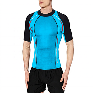 Men's Short Sleeve Rash Guard <b>Black</b> Gray Red Color Blocked Quick Dry <b>Compression</b> <b>Shirt</b> Workout Top Adult Fitness Clothing - Product Image 6