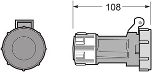 Base aerea industriale con doppio contatto a terra IP67 16A 2P+TTL (Famatel 24960) - Product Image 2