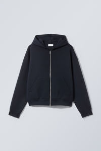Sweat à capuche zippé lourd 500 g/m² 100 % coton style ample coupe oversize double zip technique lavée imprimé coton à capuche - Product Image 5