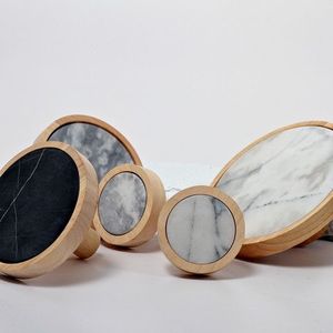 Perillas de madera de mármol para herrajes de gabinetes, detalles de lujo hechos a mano para diseños de muebles contemporáneos - Product Image 3