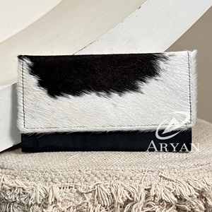 กระเป๋าคลัทช์ยาวแฟชั่นหนังวัวสำหรับผู้หญิงกระเป๋าสตางค์ใส่โทรศัพท์แบบหรูหราผลิตจากหนังแท้กระเป๋าสตางค์ใส่บัตรเครดิต - Product Image 1