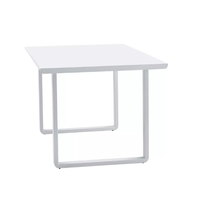 Table à manger rectangulaire blanche de style nordique moderne, fabriquée en Espagne, design en bois pour cuisines et salles à manger, modèle Luzete 115607, prête à l'emploi