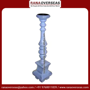 Bougeoir en bois de style pilier de super qualité de couleur blanche pour les décorations de table décorations de mariage au prix du marché - Product Image 2