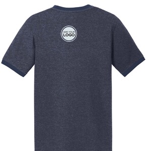 T-shirt Ringer Logo gris chiné et bleu - Product Image 2