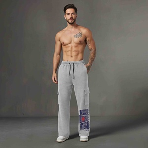 กางเกงผ้าแคนวาสขายส่งสำหรับผู้ชาย ปรับแต่งโลโก้ได้ กางเกงคาร์โกเอวกลาง ขาคู่เสริมเข่า ไซส์ใหญ่ ทรงปกติ - Product Image 3