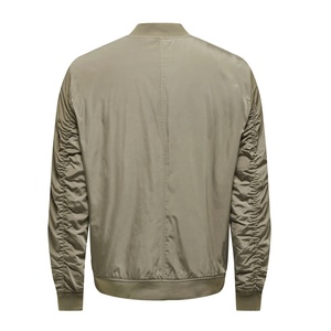 Blouson aviateur en nylon personnalisé chaud d'hiver pour hommes col montant poche à fermeture éclair couleur unie à la mode comprend des étiquettes de logo brodées - Product Image 5