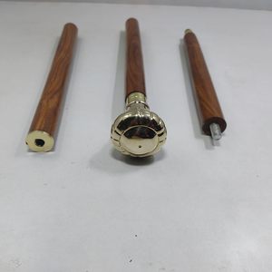 Bastón de madera victoriano hecho a mano con mango, bastón con forma de metal, acabado dorado, regalo clásico Vintage, hombres, mujeres, padre Natural - Product Image 3
