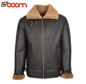 Professional Breathable Quick Dry Winter Canvas Motorbike Style Genuine Leather Bomber <b>Jacket</b> Men High Quality Waterproof - Product Image 5