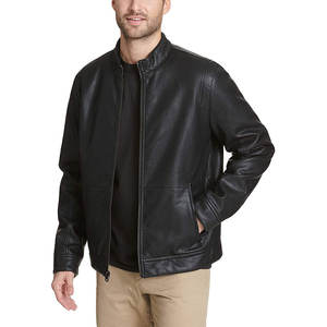 Veste coupe-vent en toile de cuir tanné élégante et tendance pour hommes, de haute qualité, confortable, décontractée, vêtements de rue - Product Image 5