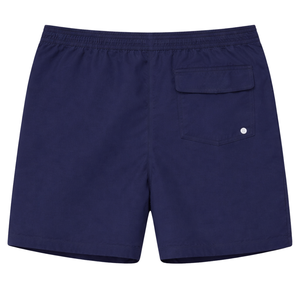 Shorts de bain bleu marine pour hommes, vêtements de plage légers à séchage rapide avec taille élastique, cordon de serrage, poches latérales, maillots de bain d'été - Product Image 2