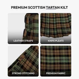 <b>Men's</b> 5 Yard Scottish Tartan Kilt in the <b>Black</b> <b>Watch</b> Weathered Tartan Pattern Wool Blend Wholesale 2026 - Product Image 3