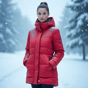 Manteau bouffant à bulles surdimensionné pour femmes de haute qualité veste d'hiver à col montant matelassé avec caractéristique tricotée respirante coupe-vent - Product Image 2
