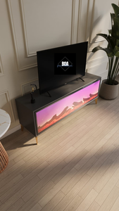 Table basse de cheminée électronique en bois Mobilier de salon or de luxe moderne avec connexion Bluetooth - Product Image 4