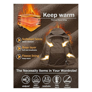 Chaqueta Softshell recubierta para hombre, soporte frontal, impermeable, ecológica, de alta calidad, última llegada para invierno, uso al aire libre, OEM - Product Image 3