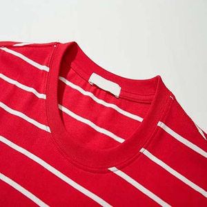 Ropa de hombre Camisetas Slim Fit Peso pesado 100% Algodón Camisetas con diseño a rayas O Cuello Verano Manga corta Camisas de hombre - Product Image 2