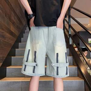 Pantalones Cortos de Mezclilla Transpirables y Ecológicos para Hombre Champ King, Estilo Vintage para el Verano, 100% Algodón, Corte Regular - Product Image 5