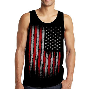 Débardeurs décontractés pour hommes Respirants 100% coton Chemises sans manches imprimées personnalisées - Product Image 2