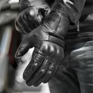 Gants en cuir de vachette chauds d'hiver pour motards de rue Gants en cuir de course sur route à écran tactile pour motocycliste - Product Image 2