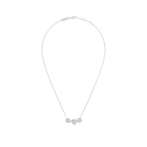 Stonewels 925 <b>Sterling</b> <b>Silver</b> Aura Trilogy <b>Necklace</b> India | Unique Heart Pear Lab Grown Diamond IGI Certified Jewelry | - Product Image 3