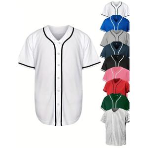 Unisex Button Baseball Jerseys Sportswear for Men and <b>Women</b> <b>Knitted</b> Sports Shirt Outfit Uniforms Blank Design - Product Image 5