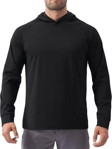 Sudaderas con capucha Pullover Manga larga Gimnasio Moda informal para hombres Entrenamiento Secado rápido Camisa con capucha ligera Color: Classic-Fit-Negro - Product Image 2