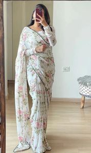 ชุดเดรสงานปาร์ตี้ Georgette Saree ดีไซเนอร์แบบบอลลีวูดสุดชิคสำหรับงานแต่งงานและกิจกรรมพิเศษ - Product Image 2