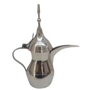 Café arabe Dallah en métal de conception de luxe en or fini utilisé pour les bouilloires de service de thé et de café de maison et d'hôtels - Product Image 3