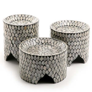 New Design Black Mother of Pearl Inlay <b>Cake</b> <b>Stand</b> Different Customized Size Best Quality 2 Piece Round Shaped at Wholesale Price - Product Image 4